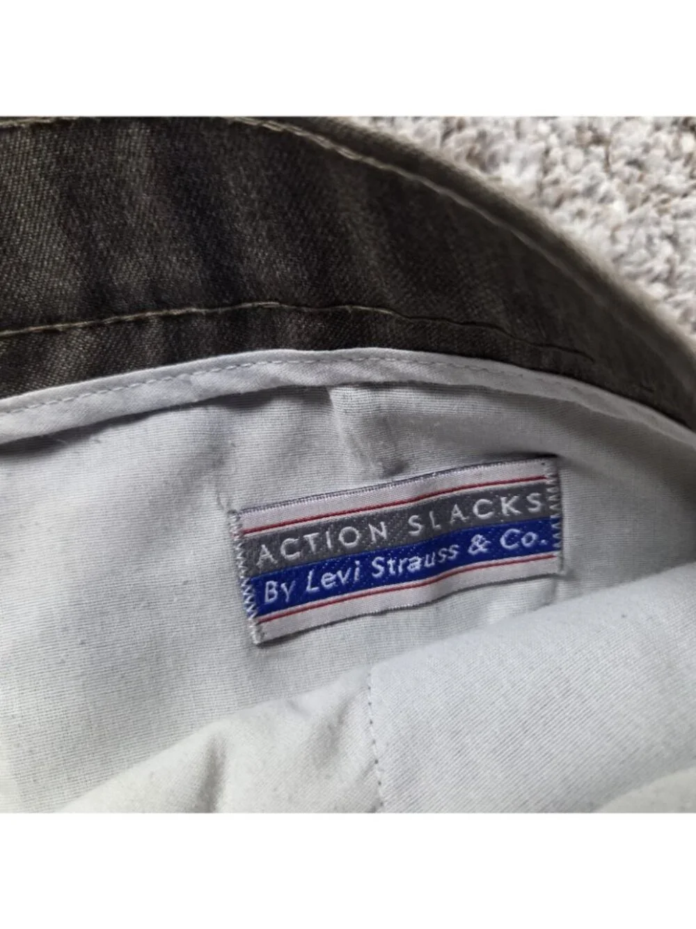 Vintage Levis Action Slacks Mens 34x30 Brown Disco Dad Polyester Pants